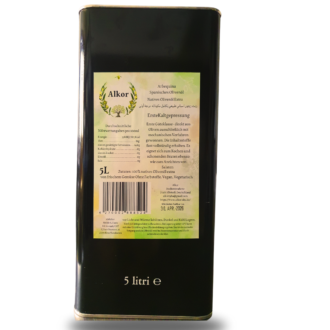Arbequina Spanish Extra Olive Oil - 5L